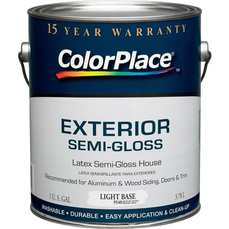 Color Place Exterior Semi-Gloss Paint, Light Base