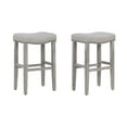 thumbnail image 5 of 29" Inch Upholstered Saddle Seat Counter Stool (Set of 2), Antique Gray/Navy Blue, 5 of 5