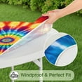 thumbnail image 5 of Colorful Tie Dye Mandala Pattern Round Fitted Tablecloth with Elastic Edge,Dining Table Cover Waterproof,Outdoor Round Tablecloth for Camping,Dining,Indoor and Outdoor, 5 of 7