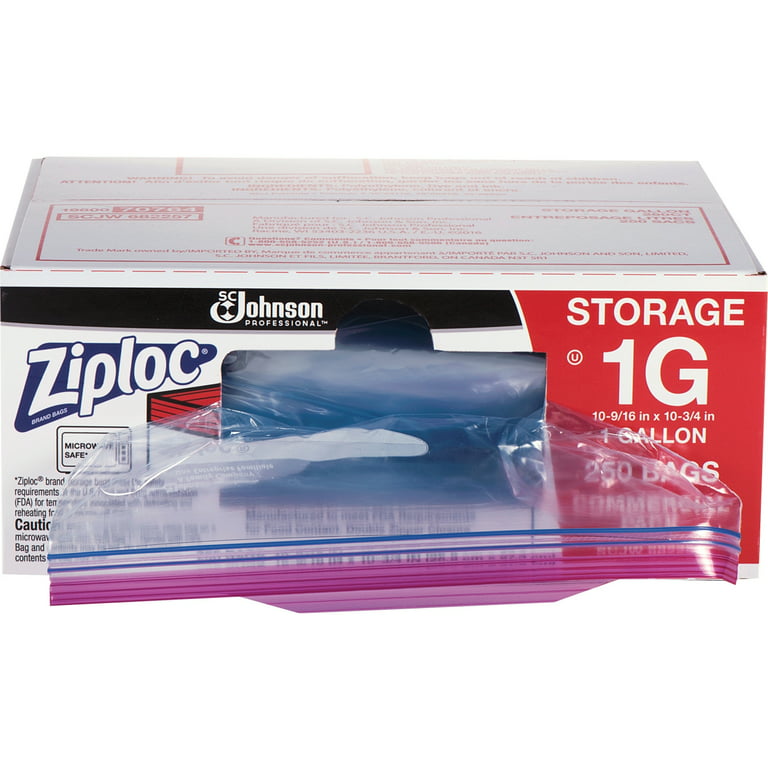 Ziploc® Double Zipper Storage Bags, 1 Quart Size, 500/bx