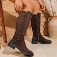 thumbnail image 7 of Yeahitch Women Boots Mid Calf Zippers Womens Winter Boots Round Toe Chunky Heel Warm Comfortable Tall Boots, 7 of 7