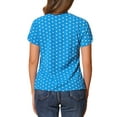 thumbnail image 3 of INSPIRE CHIC Valentine's Day Women's Dots Printed Blouse V Neck Short Sleeve Wear-to-Work Top XS Sky Blue, 3 of 6