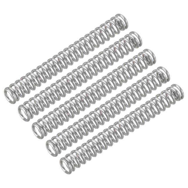 Unique Bargains 5Pcs Wire Diameter 0.02", OD 0.12", Free Length 0.98" 304 Stainless Steel Coil Mechanical Compressed Spring