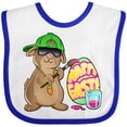 thumbnail image 3 of Inktastic Hip Hop Artist Cute Easter Bunny Painting Egg Boys or Girls Baby Bib, 3 of 4