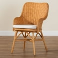 thumbnail image 3 of bali & pari Celsie Bohemian Light Honey Rattan Dining Chair, 3 of 10