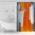 thumbnail image 2 of Abstract Paint Texture Shower Curtain, 66" x 72", Retro Orange Gary Oil Painting Waterproof Bathroom Curtain Washable Shower Curtain Set with 12 Hooks, 2 of 6