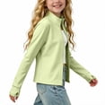thumbnail image 6 of Mitankcoo Girls Mock Neck Zip Up Jacket Slim Long Sleeve Athletic Coat with Thumb Holes Lightweight Casual Outerwear 3-15Y, 6 of 7