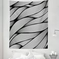 thumbnail image 1 of Black and White Tapestry, Contemporary Drawing of Monochrome Wavy Line Forms Modern Design, Fabric Wall Hanging Decor for Bedroom Living Room Dorm, 5 Sizes, Charcoal Grey, by Ambesonne, 1 of 1
