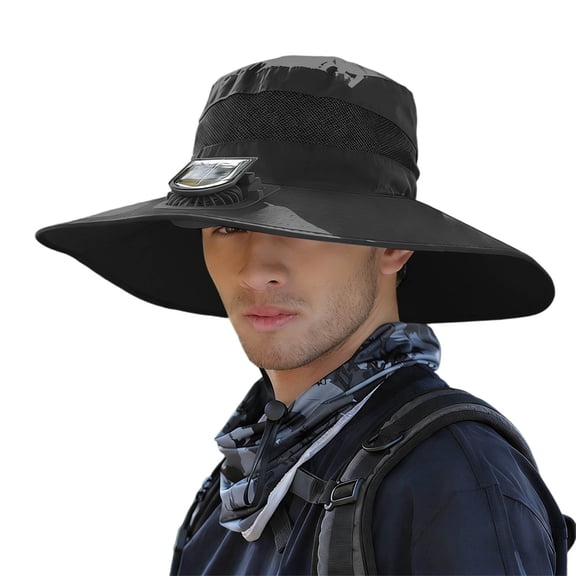 Sun Hats for Men Solar Powered Hat with Fans Long Lasting Battery Outdoor Sun Hat