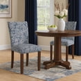 thumbnail image 7 of Benjara Jax Parsons Dining Chair Set of 2- Blue Jacobean Print Polyester, 7 of 7