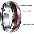 thumbnail image 3 of Vakki Men's 8mm Multi-Faceted High Polished Domed Tungsten Carbide Ring Wedding Band Comfort Fit Size 7-12, 3 of 5