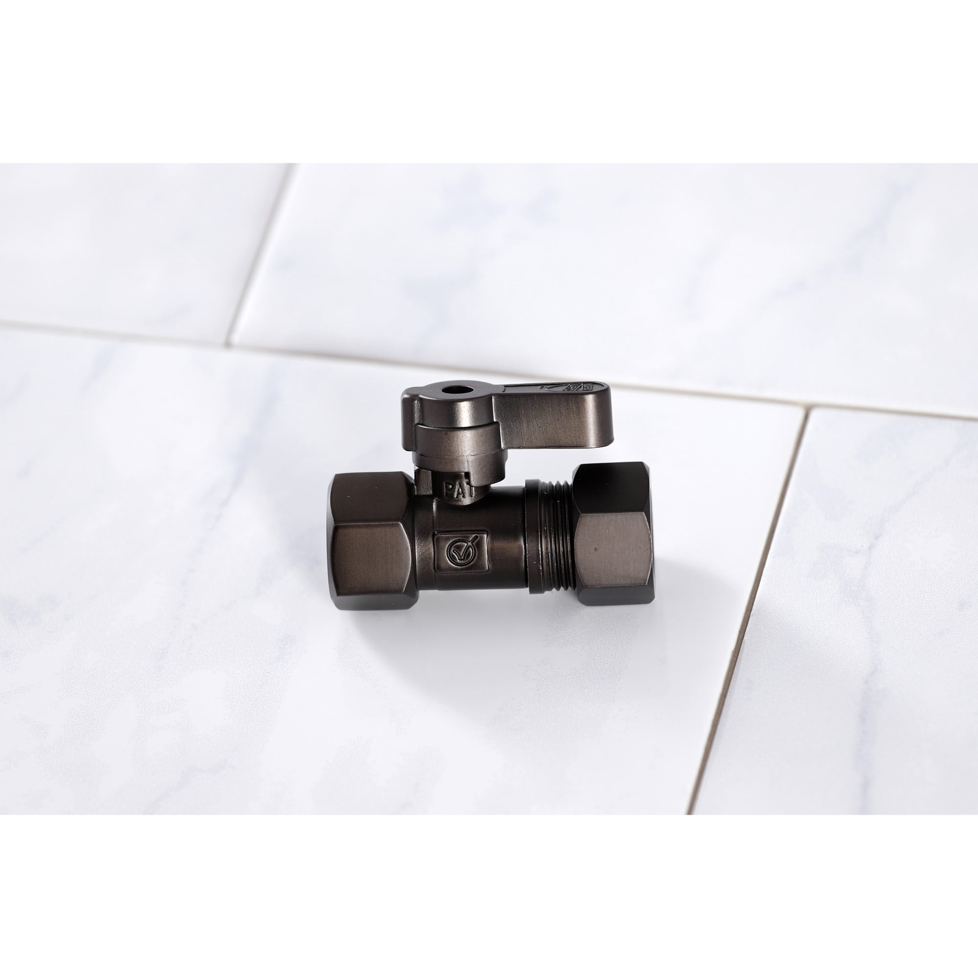 Kingston Brass KF4515ORB 1/2-Inch FIP x 5/8-Inch O.D. Comp Quarter-Turn Straight Shut-Off Valve in Oil Rubbed Bronze