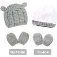 thumbnail image 4 of Zukuco Unisex Newborn Baby Hat and Mitten Set Winter Knitted Thick Warm Beanie Cap Gloves for Infant Boys Girls, 4 of 7