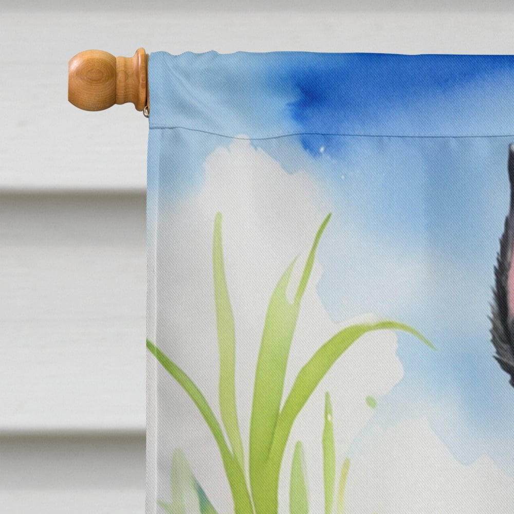 Schnauzer Easter Egg Hunt House Flag 28 in x 40 in