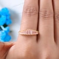 thumbnail image 5 of SHEKHAWATJEWELS 5x2.5 mm / 0.50 Ct Baguette Cut Pink Sapphire Half Eternity Wedding Band Step Cut Stackable Bridal Band Unique Designer Wedding Band Gift for Women, 5 of 8