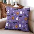 thumbnail image 3 of Halloween Pumpkin Ghost Throw Pillow Covers Evil Pumpkin Pillow Cover Throw Cushion Cover Cushion Cases for Living Room Decoration,20x20 Inch (2Pcs), 3 of 6
