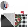 thumbnail image 5 of Christmas Mailbox Cover 21" X 18" Black White Check Plaid Wreath Magnetic Mailbox Wraps Standard Size Post Letter Box Cover for Outdoor Decoration Garden Decor, 5 of 6