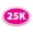 25K Inverted pink, variant on Magnet Me Up 25K Marathon Inverted Pink Oval Magnet Decal, 4x6 In, Vinyl Automotive Magnet