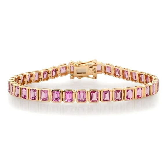 Women pink sapphire Bracelet,Gold Plated,anniversary,valentine,Wedding Gifts