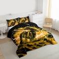 thumbnail image 4 of Manfei Extreme Sports Motorcycle Queen Comforter Set,Racing Motorcycle Bedding Sets,Yellow Black Bedding Comforter Set For Boys Kids,Breathable Bedroom Decorative Reversible,3pcs, 4 of 9