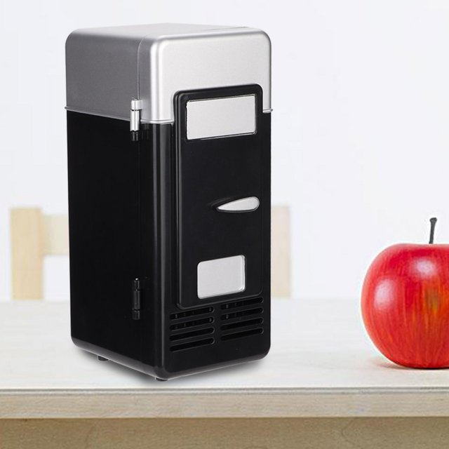 Mini Portable USB Office Dual Use Refrigerator Drink Cooler