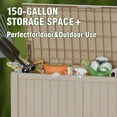 thumbnail image 4 of 150 Gallon Lockable Resin Outdoor Storage Box, UV-Resistant Heavy Duty Garden Tool Organizer for Patio, Pool & Yard Storage Grey, 4 of 8