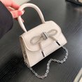 thumbnail image 3 of Mini bolso de noche con lazo de diamantes de imitación para mujer bolso Hobo elegante y bonito con correa de cadena de cuero PU, 3 of 9