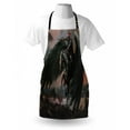 thumbnail image 3 of Fantasy World Apron Pegasus King Leading in the Dark Ages Imaginary Magic Story Artwork Print, Unisex Kitchen Bib Apron with Adjustable Neck for Cooking Baking Gardening, Black Brown, by Ambesonne, 3 of 3