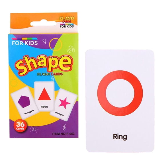 36 Pieces Color Shape &Animal Preschool Flashcards 4 to 6,