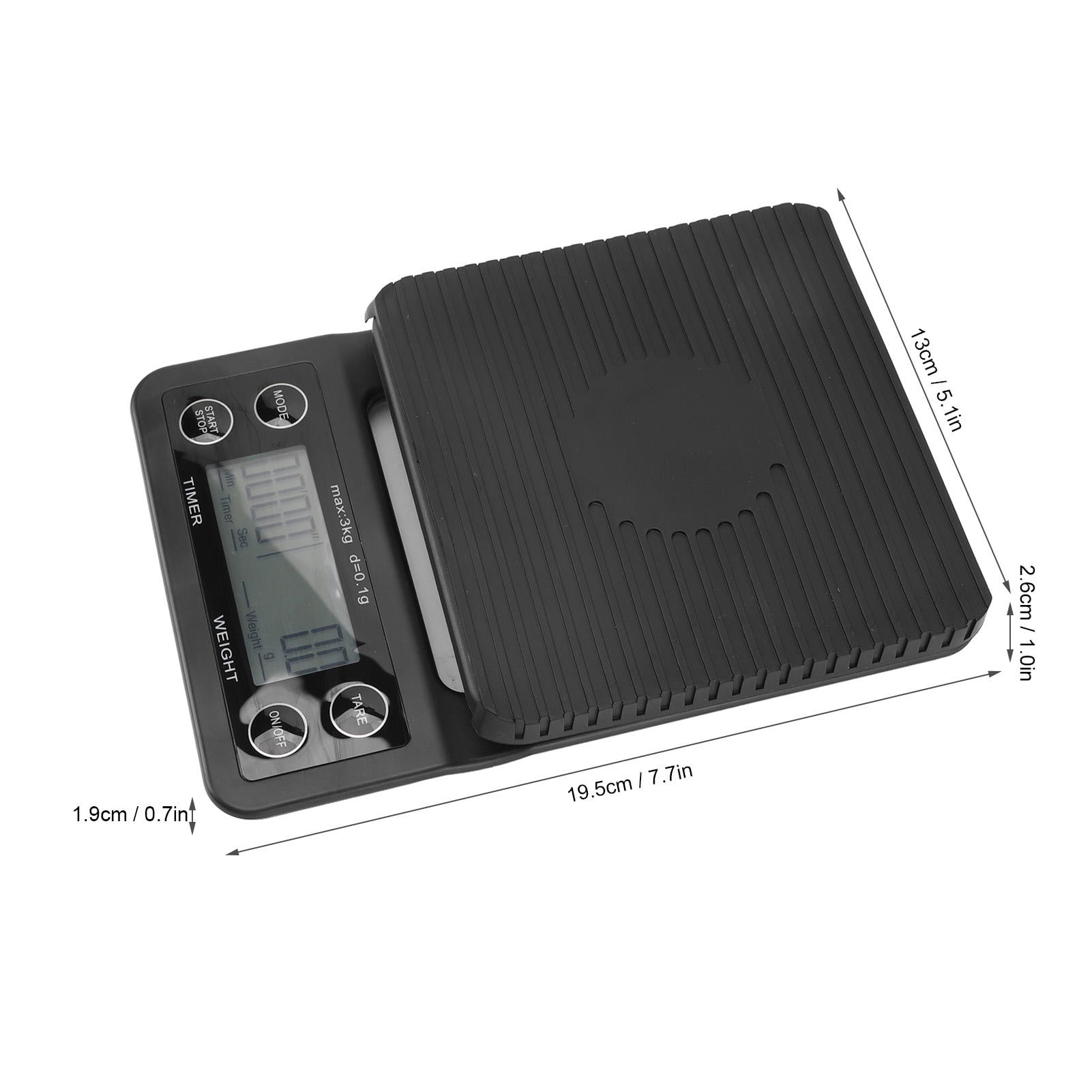 BIMZUC Digital Coffee Scale with Timer, Waterproof Silicone Mat, High‑Accuracy Kitchen Food Scale, Tare Function, Portable & Versatile