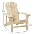 thumbnail image 3 of Outsunny Wooden Adirondack Chair for Fire Pit Deck Garden Natural, 3 of 10