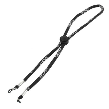 Nylon Rope Strap Rubber Loop Tip Glasses Retainer Holder Black