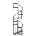 thumbnail image 2 of Miekor Furniture 69-inch 8-shelf Staircase Bookshelf Rustic Brown Unique Black Spiral Design Rustic and Industrial Piece Heavy Gauge Steel Frame 1pc 92088, 2 of 8