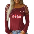 thumbnail image 1 of Blusa de manga larga con estampado de día de San Valentín y hombros descubiertos para mujer Pompotops gfhjh17911, 1 of 7