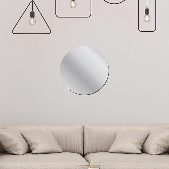 Espejo redondo 3D Etiqueta de la pared Habitación Hogar Acrílico Mural Decoración (Plata 10 cm)