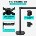 thumbnail image 4 of ChaoLink 2 Packs Black Crowd Control Stanchions with Retractable Belts – 6.5 ft Height Barriers for Store Queues, Easy Assembly, 4 of 7