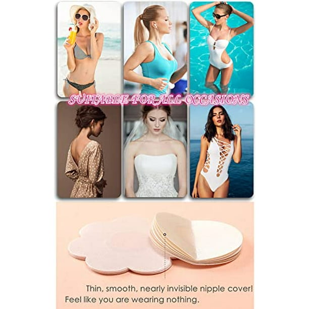 10 Pairs, Female Nipple Cover Disposable Natural and Invisible Satin Nipple  Stickers Breast Petals 