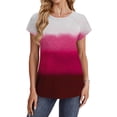 thumbnail image 6 of Womens Summer Tops, Short Sleeve Shirts for Women Fashion Loose FIt Ombre Tie Dye Patchwork Crewneck T-Shirts, 6 of 6