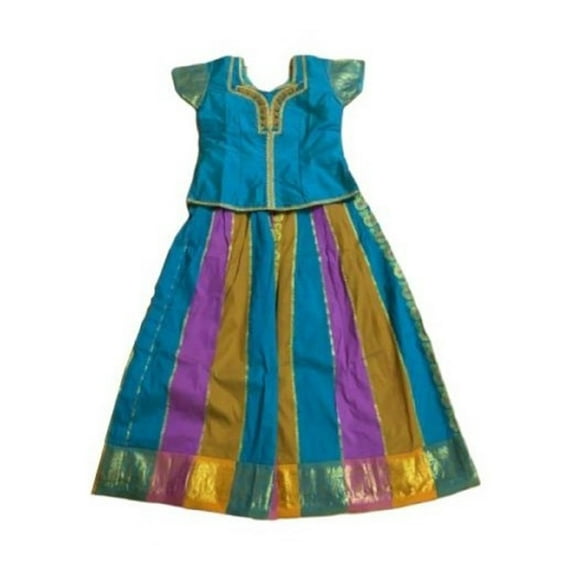 Krishna South Indian Lehenga Girls skirt MULTI COLORS- 28" (SIDM8)