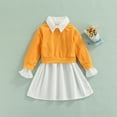 thumbnail image 4 of Xingqing 2 Pcs Chandail en Molleton à Manches Longues Col Rond + Chemise à Revers pour Bébé Fille, 4 of 10