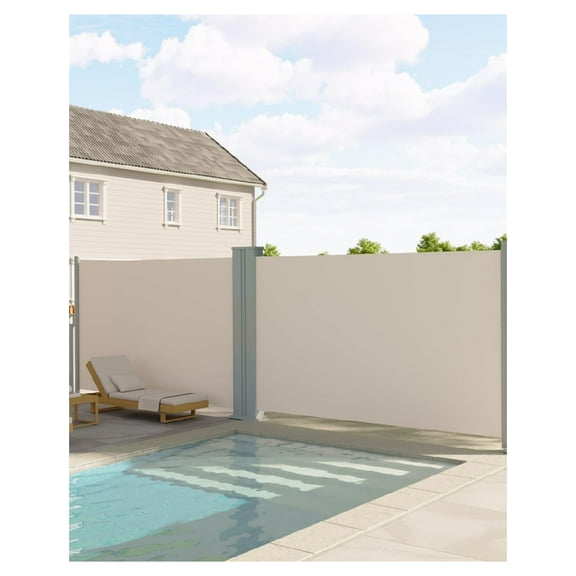 71''x236'' Retractable Double Side Awning for Patio, Water & UV Resistant Retractable Privacy Screen, Outdoor Retractable Folding Privacy Screen Divider for Garden, Backyard, Balcony