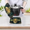 thumbnail image 4 of Riple Goddess with Triskele - Gold on Shimmer Green Oven Gloves And Pots Stand Set Oven Gloves And Pot Racks Pot Racks And Oven Gloves Set, 4 of 9