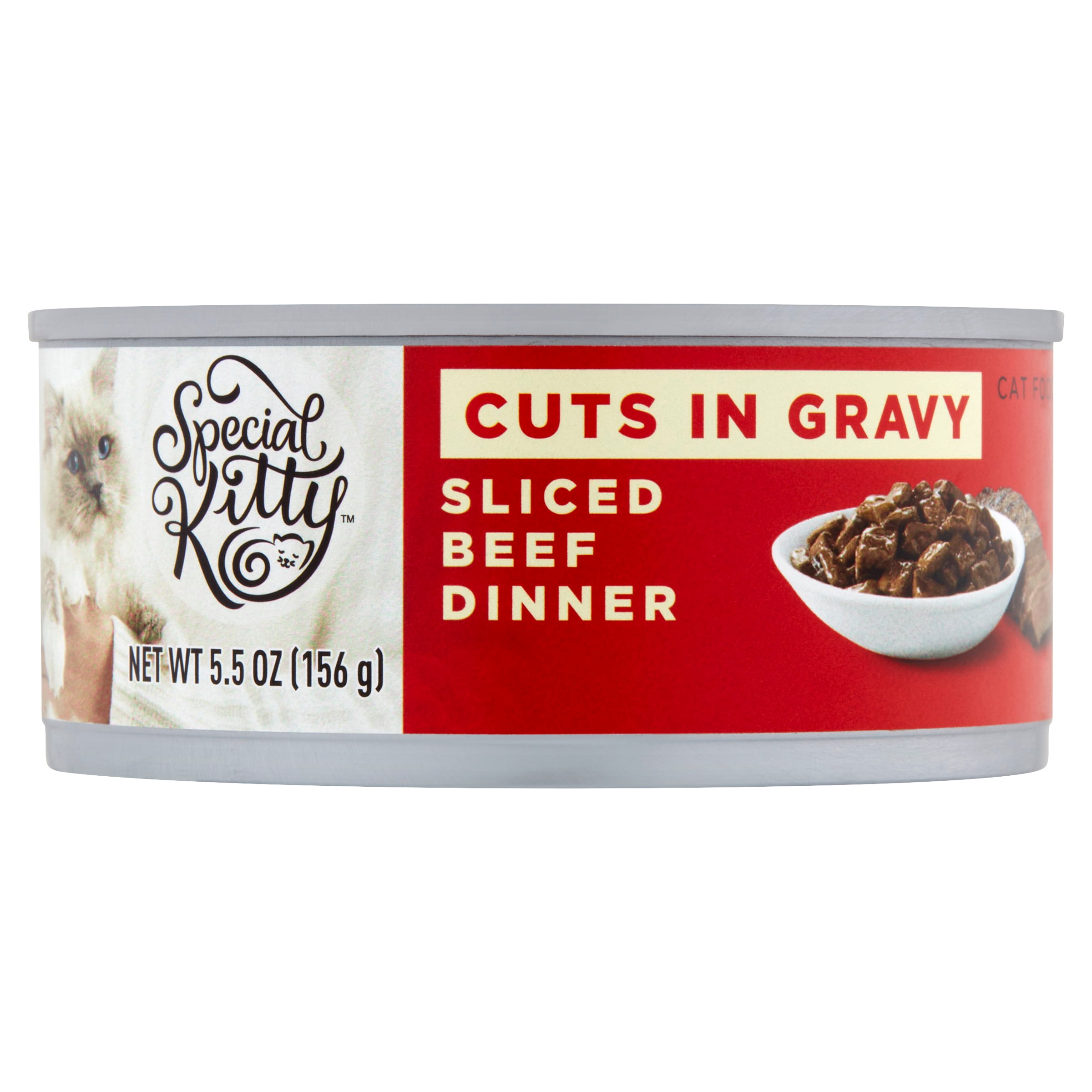 Special Kitty Beef Flavor Gravy Sliced Wet Cat Food, 5.5 oz. Can