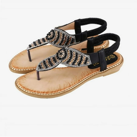 CHOII Clearance Women Orthotic Arch Support Sandals Comfortable Summer Flats T Strap Flip Flops Comfortable Shoes With Ergonomic Soles Ankle Strap Sandals Thong Sandals Blue/8.5