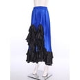 thumbnail image 4 of inlzdz Women Spanish Flamenco Dance Skirt Ruffle Trim Irregular Hem Big Swing Skirts for Tango Salsa Royal Blue XXL, 4 of 7
