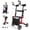 Red, variant on LiltJan 2-in-1 Upright Rollator Walker for Seniors - Lightweight Foldable Walker with Seat & Adjustable Arm Supports, Standing & Seated Transport Chair, 300 lbs Capacity