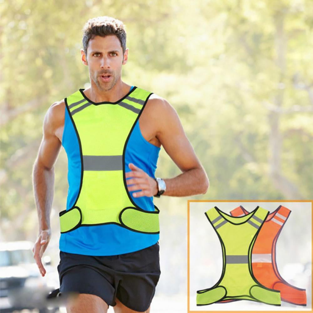 Reflective High-Vis Adjustable Running Safety Vest with phone pocket 