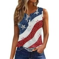 thumbnail image 2 of Qetyuw 4th of July Tank Tops for Women Plus Size Patriotic American Flag Print Tshirts Loose Fit Sleeveless T-shirts Cami Athletic V Neck Tanks Summer Tops for Women 2024, 2 of 5
