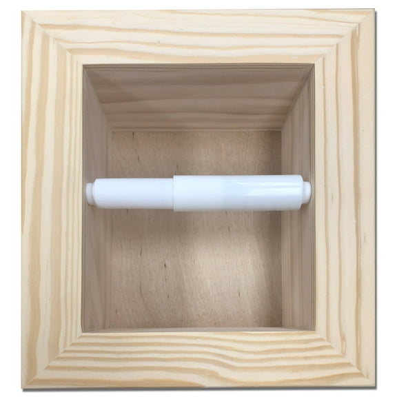 Typhon Recessed Solid Wood Toilet Paper Holder 7 x 8.5, Unfinished