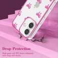thumbnail image 4 of Case for iPhone 16/plus/pro/pro max/e, Clear Cute Ribbon Bowknot Pattern Aesthetic Transparent Phone Case Raised Camera Protection Stylish Slim Soft Durable TPU Protective Cover for Women Girls, 4 of 9